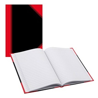 Bantex Notizbuch Chinakladde DIN A5 liniert, schwarz/rot Hardcover 192 Seiten