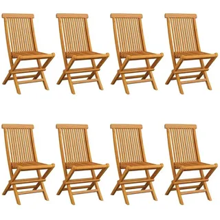vidaXL Gartenstuhl 47 x 60 x 89 cm teakholz/cremeweiß 8 St.
