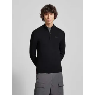 Superdry Strickpullover mit Stehkragen, Black, XL,