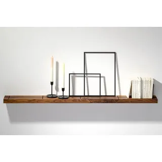 Wandregal Nussbaum 01 L 150 x 15 x 4 Massivbau