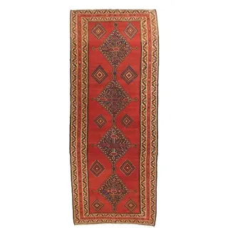 Nain Trading Orientteppich Kelim Fars 174x422 Handgewebter Orientteppich / Perserteppich Läufer, rechteckig, Höhe: 5 mm rot
