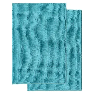 Elzusha – Rutschfeste Badmatte aus Chenille, 50x80 cm, Türkis - Türkis