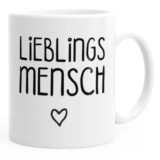 MoonWorks Tasse Lieblingsmensch Kaffee-Tasse schwarz glänzend MoonWorks®, Keramik weiß