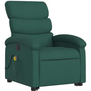 vidaXL Massagesessel mit Aufstehhilfe Stoff 92 x 99,5 x 0 cm Dunkelgrün