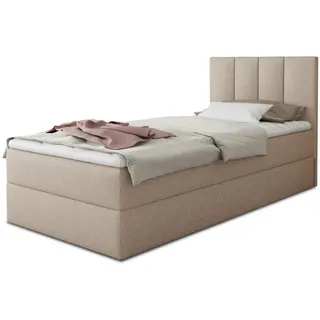 Sofnet Boxspringbett Star Mini mit Bettkasten, Bonell-Matratze und Topper - Einzelbett mit Matratzentopper, Polsterbett, Bett, Schlafzimmer, Betten, Boxspringbetten