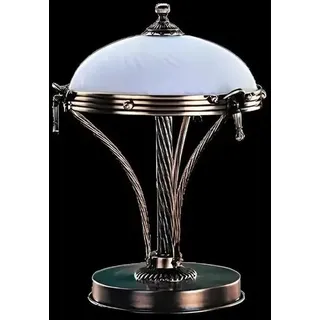 JVmoebel Tischleuchte Elegante Tischlampe in Weiß und Gold mit gläsernem Schirm, Made in Europa