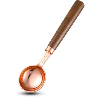Kaffeemesslöffel, 2 Stück À 15 Ml, 2 Esslöffel Im Retro-roségold-design, Messlöffel Mit Walnussholzgriff Und Edelstahl Für Gemahlenen Kaffee, Kaffeebohnen, Tee Und Matcha