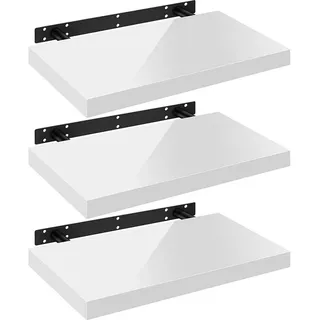 Woltu Wandregal 3 tlg. 70 x 22,9 x 3,8 cm Weiß