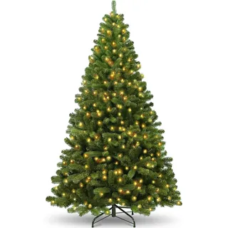 Künstlicher -Weihnachtsbaum mit 22 DIY Weihnachtsbaumschmuck,120cm Tannenbaum 300 Spitzen Metallständer Einfacher Aufbau Christbaum Kunstbaum Grün Weihnachtsbaum künstlich