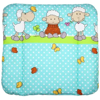 Primawela Wickelauflage Baby Wickeltischauflage Auflage für Wickeltisch - Schäfchen grün 85 cm
