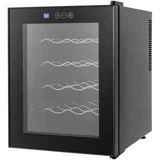 Weinkühlschrank Weinregal 20 Flaschen, 1 Zone Getränkekühlschrank mit Glastür, Flaschenkühlschrank mit LED-Beleuchtung Thermoelektrisch, Einstellbare Temperatur: 12-18oC, Touch-Steuerfeld