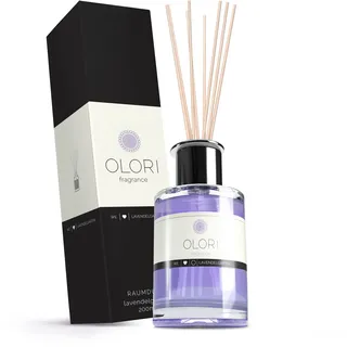 Raumduft Lavendel - Diffuser mit Stäbchen - Duftöl mit ätherischen Ölen blumig, frisch - 100% Natürlich & Rein - Duftstäbchen als Lufterfrischer für Wohnung - Raumerfrischer mit Blumen-Duft (200 ml)