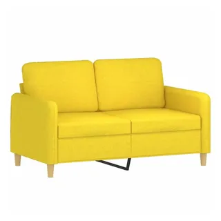 vidaXL Couch Polyester 2-Sitzer Hellgelb