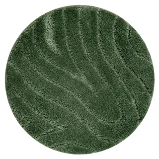 RugsX Badteppich Supreme Kreis Waves, Wellen, rutschfest, weich – grün Green Rotondo 50 cm