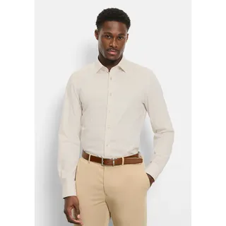 Olymp Businesshemd "OLYMP Level Five, body fit, Kent", Herren, Gr. 39, Normaler Arm, beige, 97% Baumwolle, 3% Elastolefin, Hemden