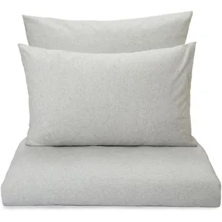 URBANARA Melloa Flanell-Kissenbezug 2er Set 40x80 cm I 50% Tencel Lyocell & 50% Baumwolle Made in Portugal I Weich & Kuschelig I Warme Winterbettwäsche, Oeko Tex Standard 100 I Hellgrau