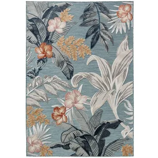 benuta Basic In- & Outdoor Teppich Flora - Mehrfarbig 80x150 cm - Florales Design - Wetterfest & UV-beständig - Für Balkon, Terrasse, Garten - Küchenteppich & Wohnzimmerteppich - Pflegeleicht Robust