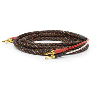 Dynavox Perfect Sound Flex Lautsprecherkabel, konfektioniert, extrem flexibel, HiFi Kabel mit vergoldeten Bananenhohlsteckern, verlustfreie Signalübertragung, hochreines OFC-Kupfer, Paar, Länge 3m