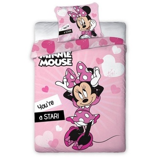 Bettwäsche Disney Minnie Maus Mädchen Bettwäsche Set, Disney Minnie Mouse, Mikrofaser, Deckenbezug 135-140x200 cm Kissenbezug 63x63 cm rosa