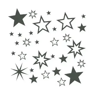 30 Stück Sterne Farbe Dunkelgrau / Anthrazit Aufkleber, Mix-Set, Fensterdekoration zu Weihnachten Fensterbild / Fensteraufkleber, Wandtattoo Deko Sticker, Autoaufkleber, Weihnachtsdekoration, Schaufenster In- und Outdoor 70001