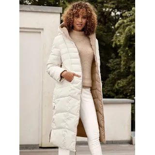 Steppmantel INSPIRATIONEN, Damen, Gr. 21, beige (ecru, taupe), 100% Polyester, Wattierung:100% Polyester, unifarben, unifarben mit Farbeinsatz, unifarben mit Farbeinsätzen, Mäntel Steppmantel