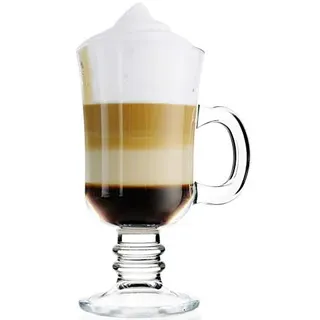 Topkapi 250.868 McKahan Irish Coffee Gläser Becher Set, 6 Stück, ~235 ml | Trinkgläser mit Henkel für Latte Macchiato, Cappuccino und Kaffeespezialitäten - stilvoll & elegant Cocktails in Szene setzen