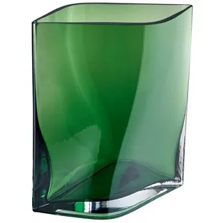 blomus Dekovase -DUASIS- Vase, Blumenvase, Keramikvase: modernes Design (1x Vase), Skulpturale Glasvase, Farbspiel, Handgefertigt, Unikat grün 18 cm x 21 cm x 10 cm