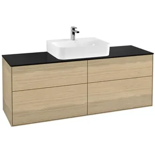 Villeroy & Boch V&B Waschtischunterschrank Wandbeleuchtung Finion 160x60,3cm, Abd.-Pl. bla m, Oak Veneer