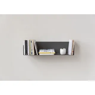 TEEbooks – 1 Schwebendes Bücher Wandregal 60 cm | Unsichtbares Regal aus Stahl Grau | Minimalistisches Wand Bücherregal | Made in Italy | Einfache Wandmontage