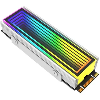 Joskeijky 2280 SSD M2 Kühler PC RGB M.2 Nvme Kühler Kühlkörper Endless Abyss Effect Silber