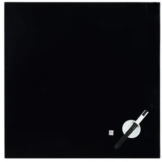 First4magnets Magnetischen Medium Glas Whiteboard c/w Marker-schwarz (400 x 400mm), Metall, Silver, 40 x 20 x 5 cm