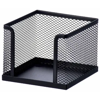 tooloflife Zettelbox Drahtgitter Schwarz, Metall Notizblockhalter Groß für 10x10 cm (4 Zoll) Notizklotz, Robuster Schreibtisch Organizer für lose Zettel und Haftnotizen, Bürobedarf Zubehör
