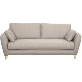 miliboo Skandinavische Schlafcouch beige mit Matratze Dicke 10 cm 3-sitzer Creep