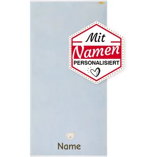 LALALO Steiff Handtuch mit Namen Bestickt, Geschenk zur Geburt für Baby | Personalisiertes Kinderhandtuch, Badetuch aus Frottee für Jungen und Kleinkind, zur Taufe und zum Geburtstag, 36 x 24 x 4 cm