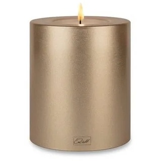 Qult Teelichthalter Farluce Trend - Durchm. 8cm, cremegold Dauerkerze Kunststoffkerze 9 cm