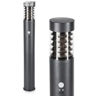 hofstein Pollerleuchte Wegeleuchte mit Bewegungsmelder aus Metall/Kunststoff in Anthrazit, ohne Leuchtmittel, Höhe 80 cm, Gartenbeleuchtung IP44, 1 x E27, ohne Leuchtmittel