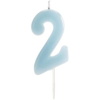 dekora - Originale Geburtstagskerzen Zahlen in Blau - Kerze 2 Geburtstag Junge - Geburtstagskerze 2 Jahr