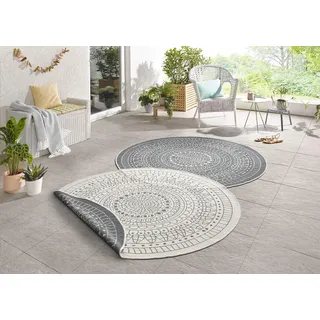 HANSE HOME Porto Wendeteppich Ø 140 cm Grau/Weiß