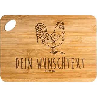 Mr. & Mrs. Panda Frühstücksbrett mit Namen Hahn Korn - Personalisierte Geschenke, Holzbrett Gravur, Bauernhof, Henne, Natur, personalisiert, Holzbrettchen, Brett, Landwirtin, Brotzeitbrett graviert