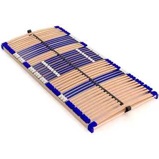 Schlummerparadies Stabiler Lattenrost 100% BUCHE Lattenrahmen - Nicht verstellbar, starr - SCHULTERFRÄSUNG, 7 Zonen, 44 Federleisten, Härte-Regulierung, Mittelgurt - FIX Comfort 44® - fertig montiert (70x190cm)
