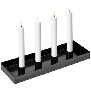 Marrakesch Adventskranz länglich Kerzenhalter Barrie aus Metall 30cm lang - Weihnachtsdeko Kerzenleiste Modern