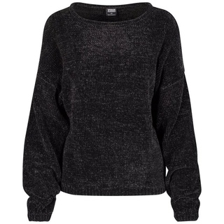 URBAN CLASSICS Rundhalspullover Urban Classics Damen Ladies Oversize Chenille Sweater (1-tlg) schwarz XXL
