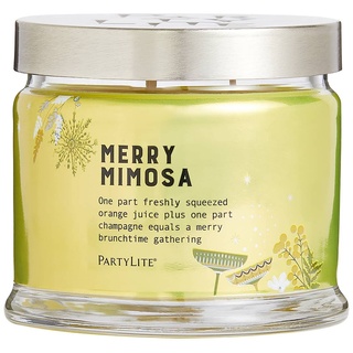 Partylite Kerzenglas mit 3 Dochten, gepresstes Orange und Champagner – VMerry Mimosa