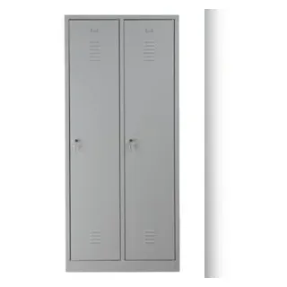 PROREGAL Garderobenspind Camel | 2-Fächer| HxBxT 180x80x50 cm | Zylinderschloss | Grau