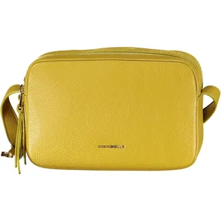 Coccinelle Damen Schultertasche aus Leder in Grün - Gelb