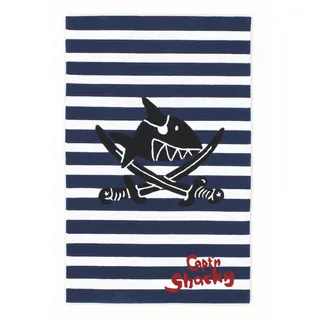 CAPT'N SHARKY Capt ́n Sharky Kinderteppich 70 x 140 cm Blau/Rot/Schwarz/Weiß