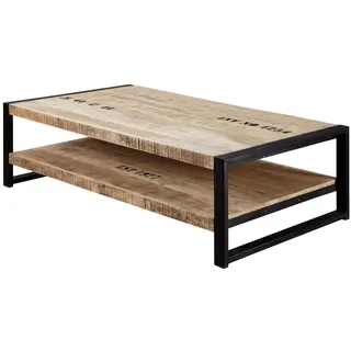 MASSIVMOEBEL24.DE Couchtisch Mango Beige 140 x 40 x 80 cm