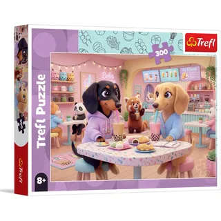 Trefl - Puzzle 300 Teile, Dackel im Café, Puzzles mit Tieren, 8+