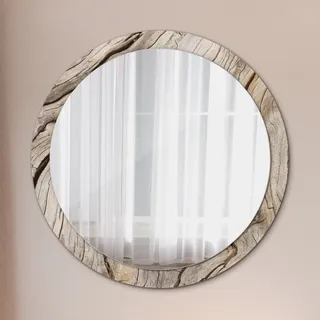 Wandspiegel Badspiegel mit Glasrahmen Aufdruck des Musters Rissig Holz