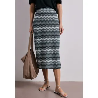 Midirock STREET ONE, Damen, Gr. 40, grün (deep bound grün), Stoff, 68% Polyester, 31% Viskose, 1% Metallfaser, gemustert, comfort fit wadenlang, Röcke, in Midi-Länge